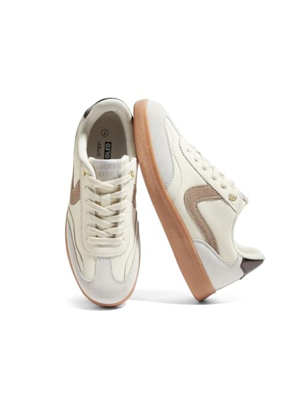 Women's Classic Fashion Sneakers Faux PU Leather Lace Up Walking Shoes